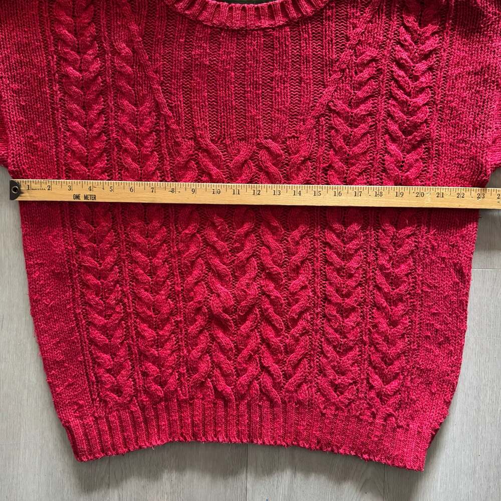 Outback Red Vintage Cable Knit Sweater Red Size L - Picture 9 of 10